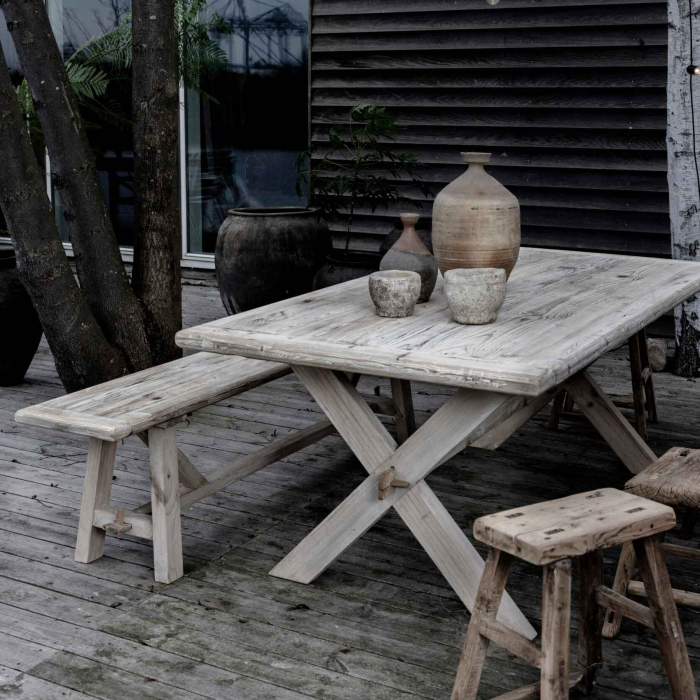 Pure Hocker aus massivem alten Ulmenholz
