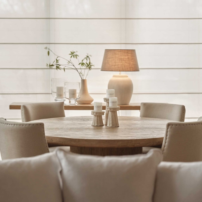 Runder Esstisch Tammy aus Ulmenholz von Flamant