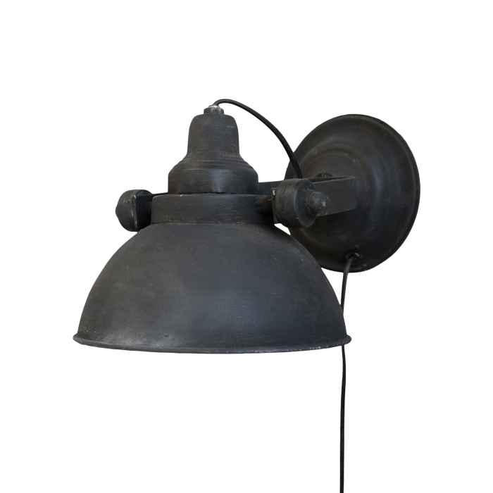 Factory Wandlampe in antikschwarz - small