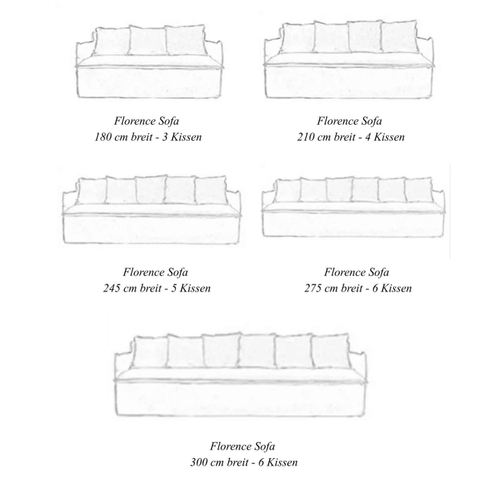 Sofa Florence gepolstert mit Leinen - von Flamant