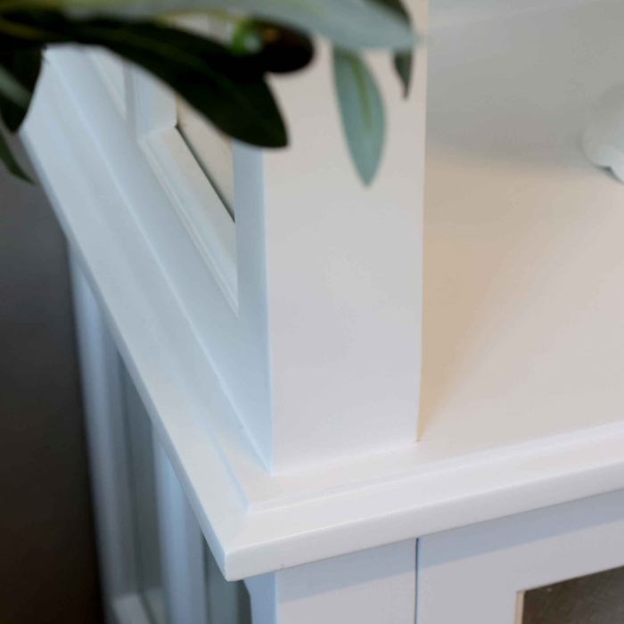 Vitrinenschrank Frejus — Massivholz weiß, H 196 cm