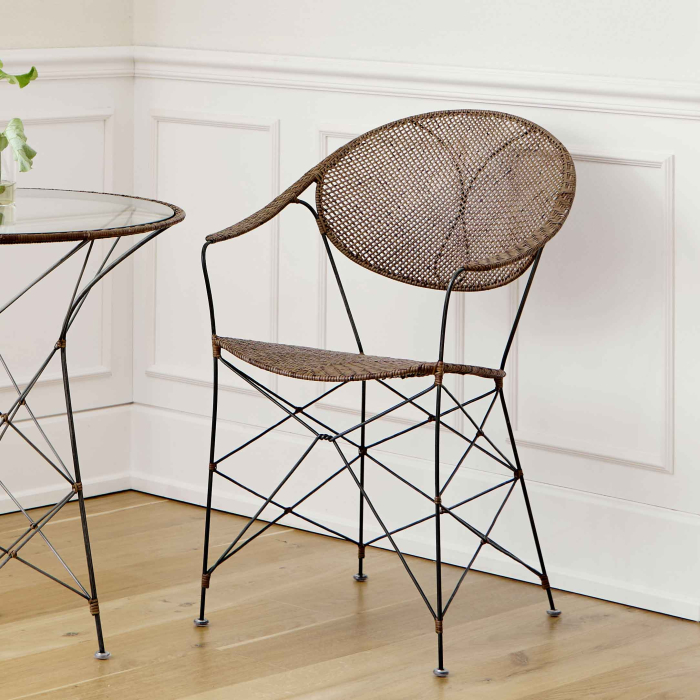 Funky – Esszimmerstuhl Eisen & Rattan