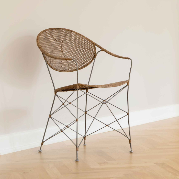Funky – Esszimmerstuhl Eisen & Rattan