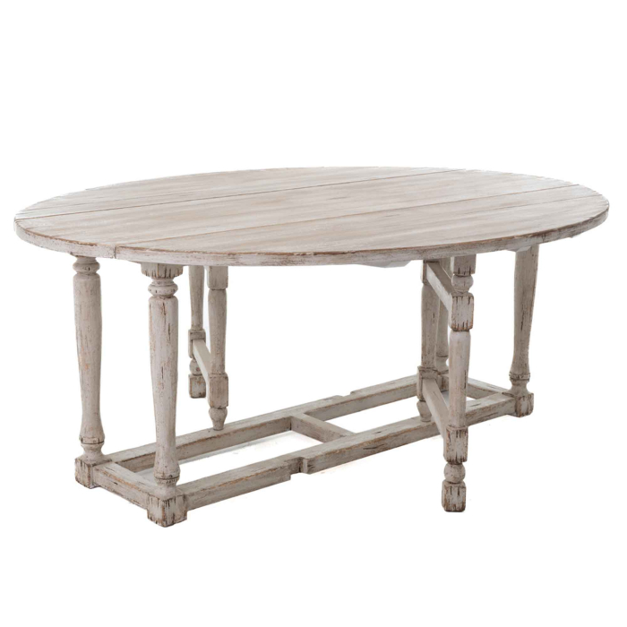 Ovaler Gateleg-Tisch Harrison von Flamant aus alter Pinie