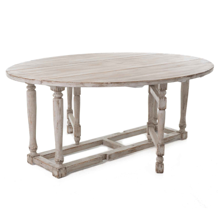 Ovaler Gateleg-Tisch Harrison von Flamant aus alter Pinie