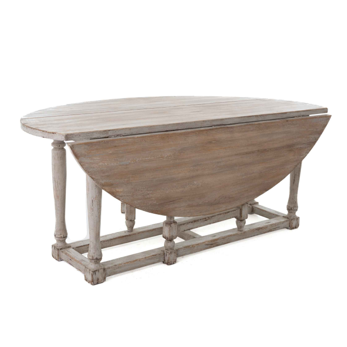 Ovaler Gateleg-Tisch Harrison von Flamant aus alter Pinie