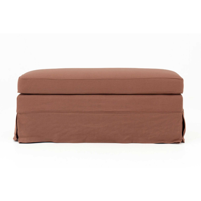 gepolsterter Hocker Genua mit Leinenhusse von Flamant