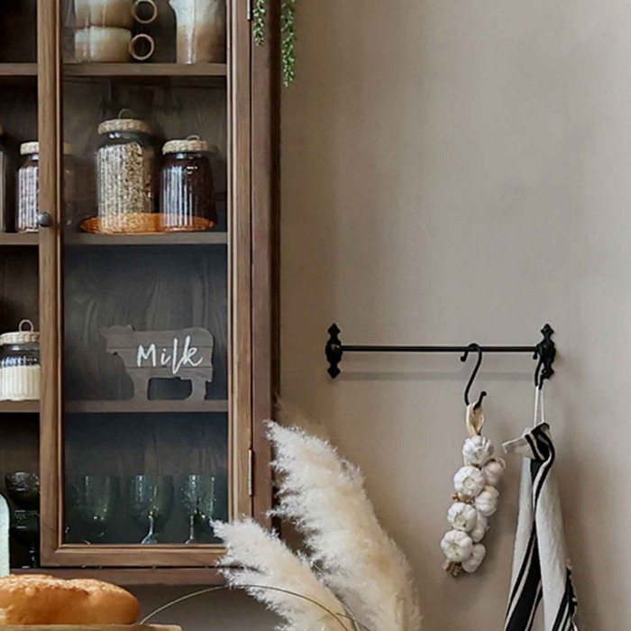 Hakenleiste aus Eisen mit 3 Haken - 40 cm lang