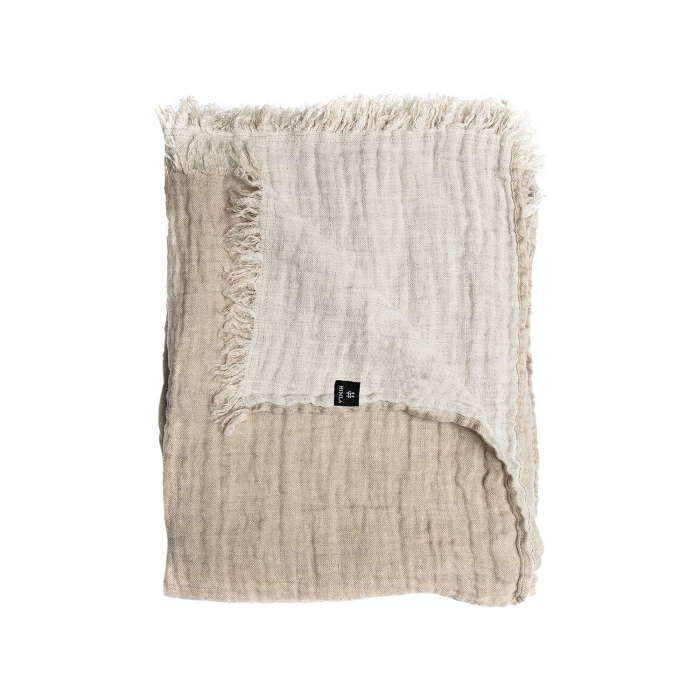 Hannelin Plaid aus Leinen in Natural-Beige