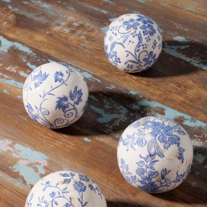 Poterie Fleurie - Kugeln aus Steingut 4er Set