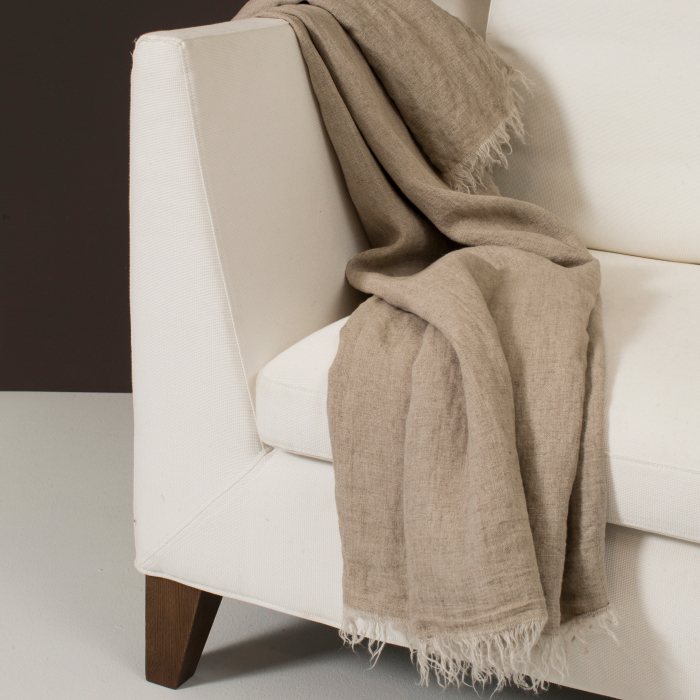 Levelin Leinenplaid 140 x 240 cm in natural
