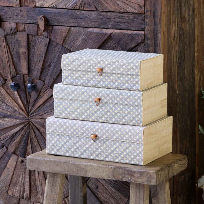 Lilly 3er Boxset aus Bambus in Opal/Natural