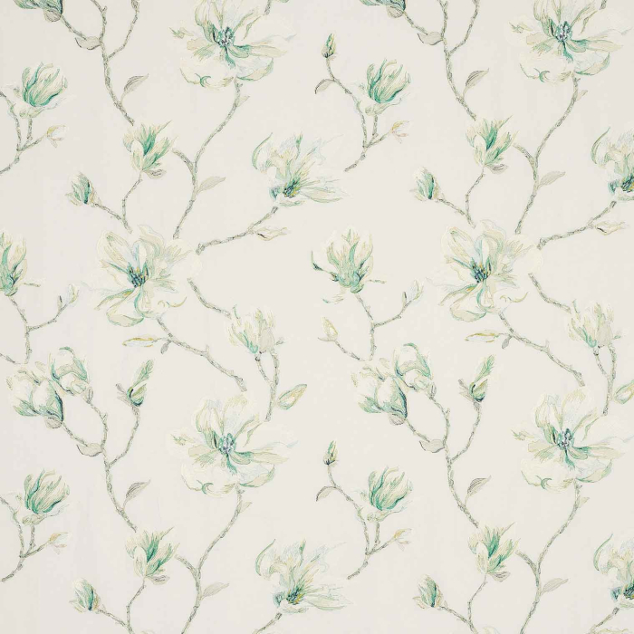 Lola Flower – Bestickter Leinenstoff von Jane Churchill