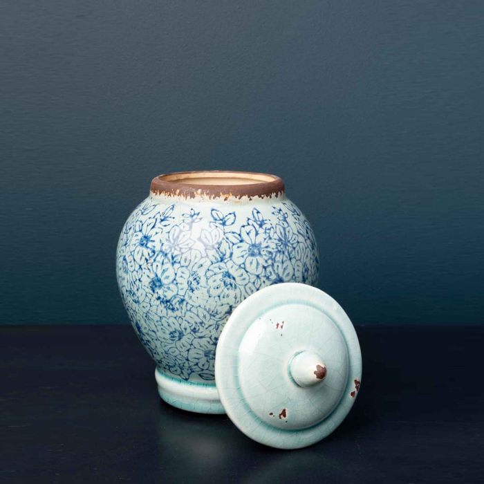 Topf Fleurie Bleu - Höhe: 18 cm