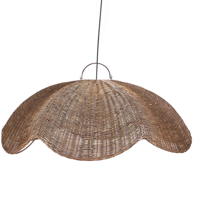 Wave Pendelleuchte aus Rattan