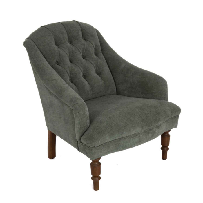 Sessel Rimini Leinen mit Knopfpolsterung von Flamant