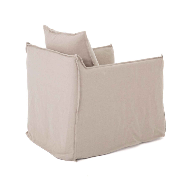 Sessel Tarente mit Husse aus Leinen von Flamant