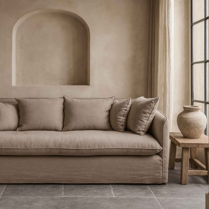 Sofa Hillary von Flamant in natural - 203 cm lang