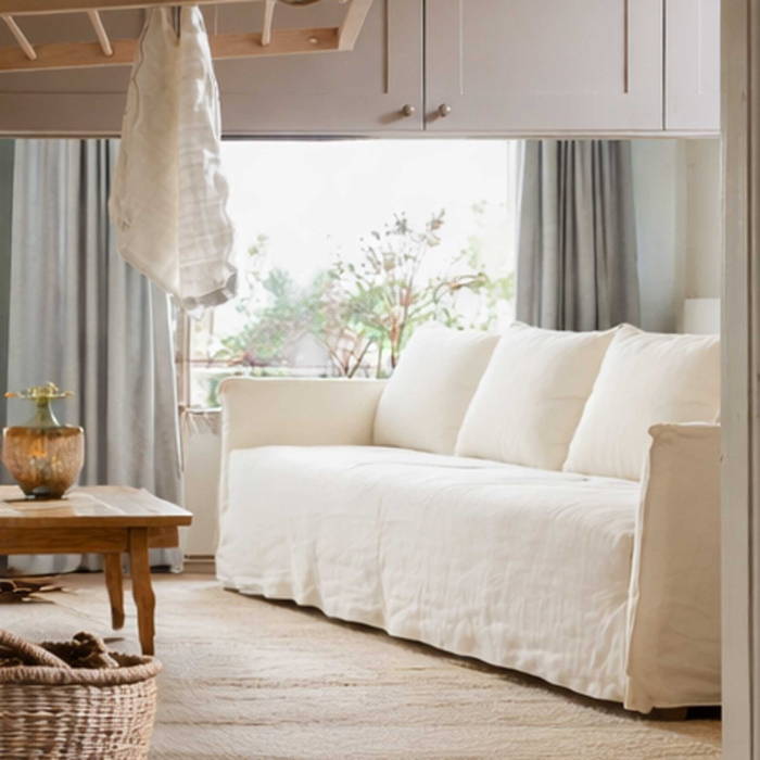 Sofa Tarente in Leinen offwhite von Flamant - Lagernd