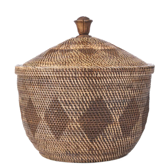 Crown Basket mit Deckel - Rattan & Bambus