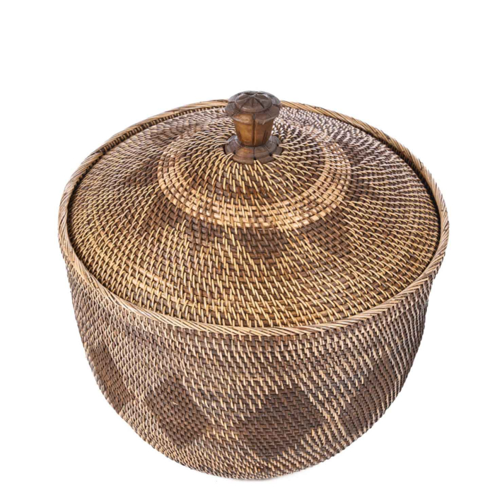 Crown Basket mit Deckel - Rattan & Bambus