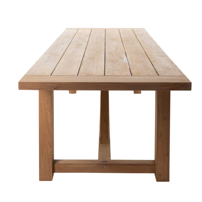 Detailaufnahme Teakholztisch Clive von Flamant aus recyceltem Teakholz mit natürlicher Maserung