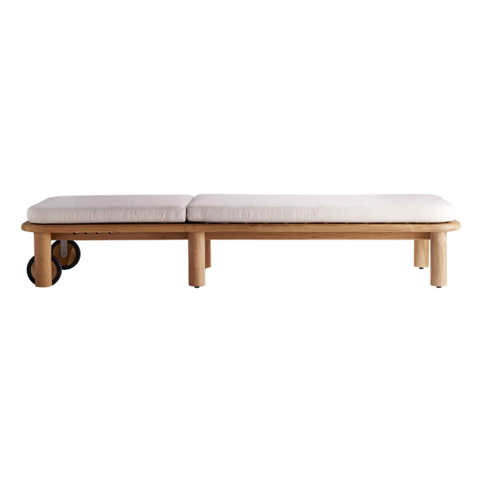 Tine K - Sonnenliege Teak massiv  - Rollen
