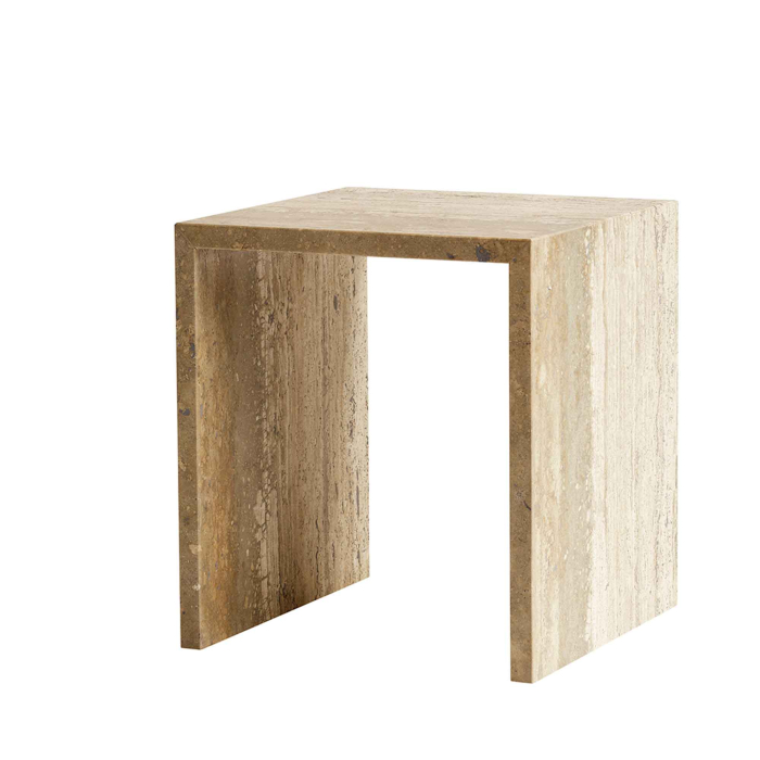 Tine K - Travertin Tisch Cube - Naturstein, 45 × 45 cm