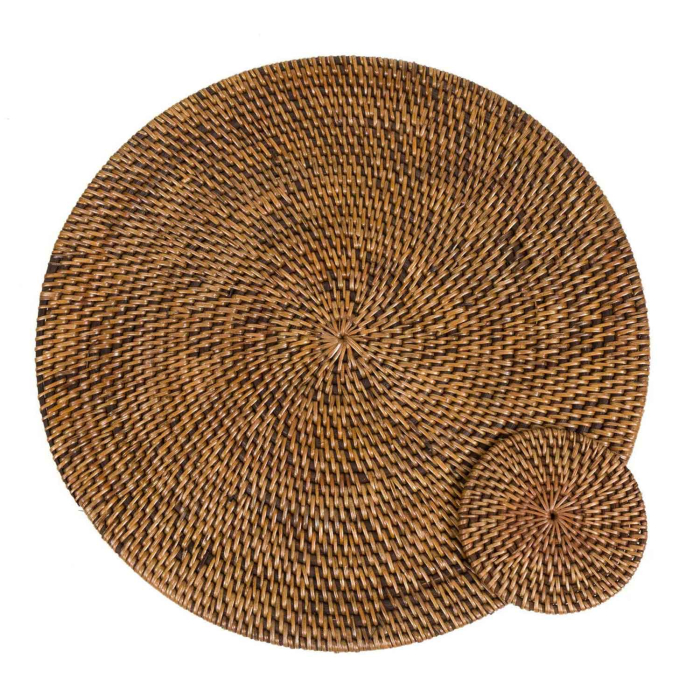Togo Untersetzer für Glas — Rattan, rund, Ø 11 cm