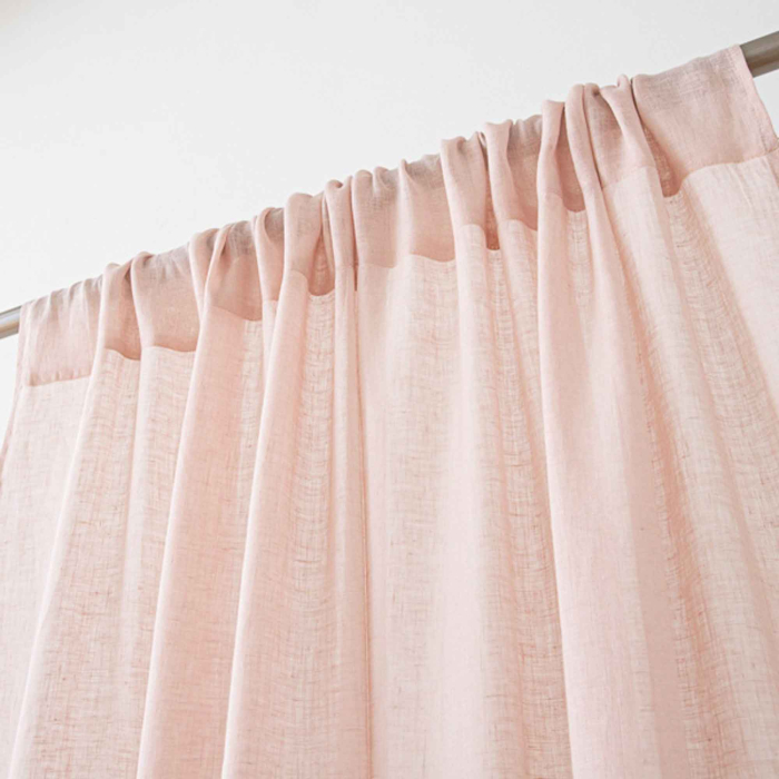 halbtransparenter Leinenvorhang aus feinem Garze-Leinen - mit Tunnelzug