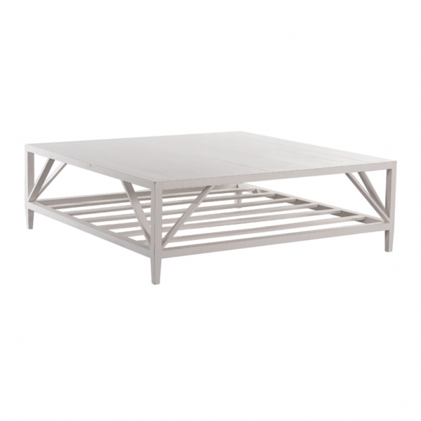 Couchtisch Architect in Pinie mit antik-weißem Finish