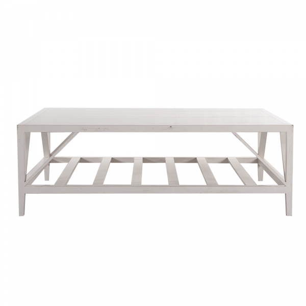 Couchtisch Architect in Pinie mit antik-weißem Finish