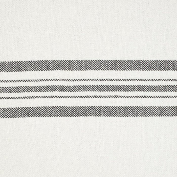 Castellino Twill Barré Maché Elfenbein Streifen schwarz – Leinenstoff von C&C Milano