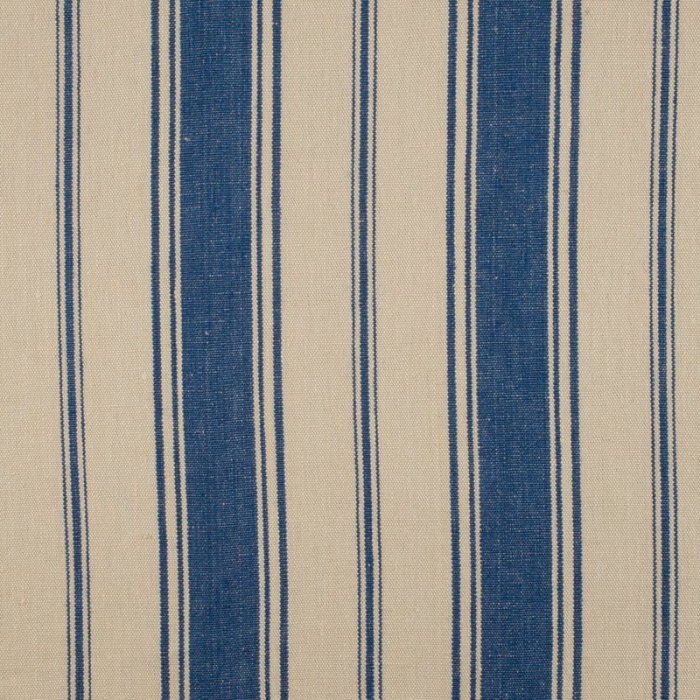 Cortina Stripe Elfenbein/Blau – Leinenstoff von C&C Milano