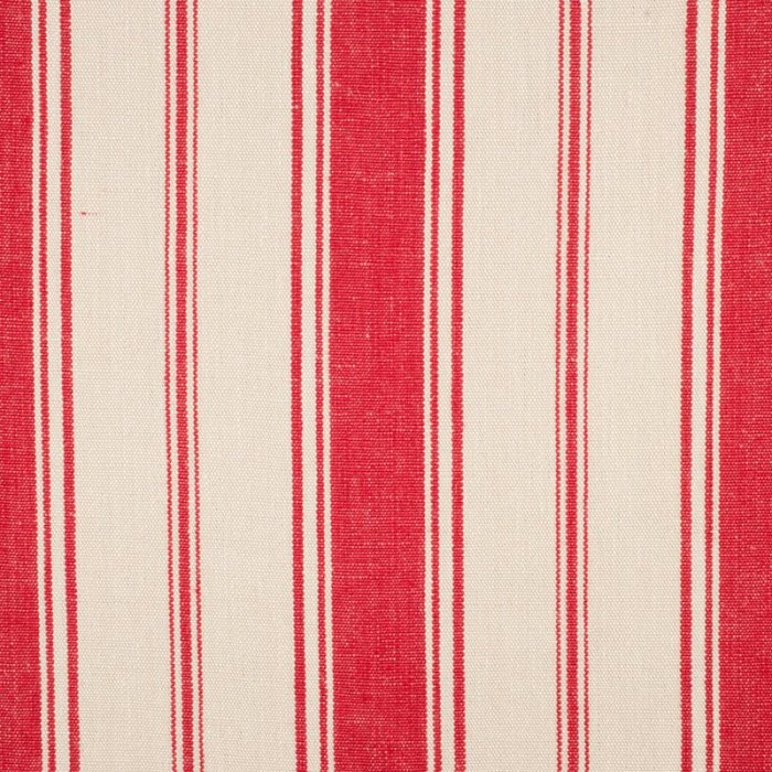 Cortina Stripe Elfenbein/Rot – Leinenstoff von C&C Milano