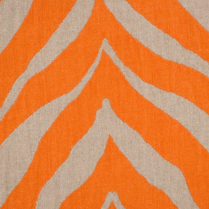 Pienza Okapi Orange-Natur – Leinenstoff von C&C Milano