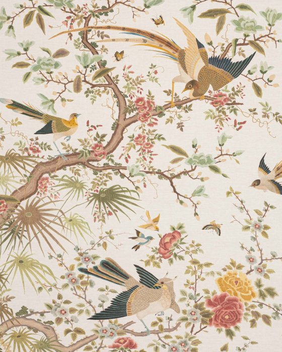 Belmont Pink/Green – Tapete von Colefax and Fowler