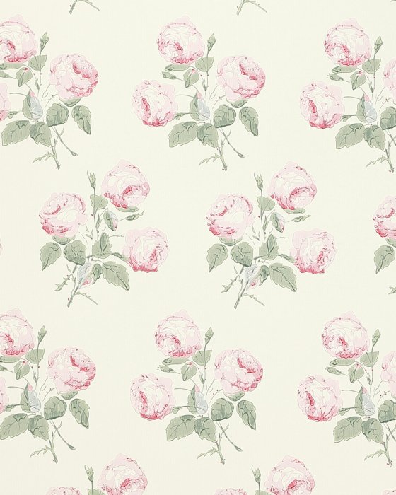 Bowood Pink/Leaf – Tapete von Colefax and Fowler