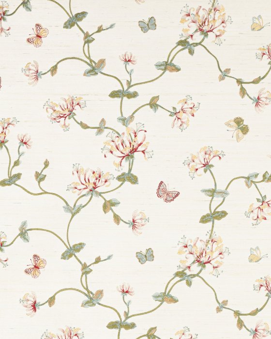 Honeysuckle Garden Sisal Pink/Green – Tapete von Colefax and Fowler