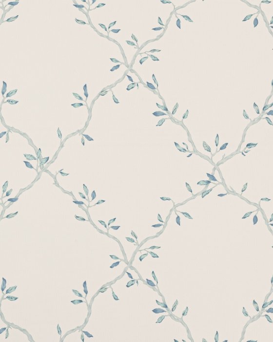 Leaf Trellis Old Blue – Tapete von Colefax and Fowler