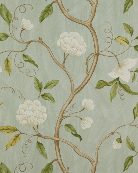 Snow Tree Aqua – Tapete von Colefax and Fowler