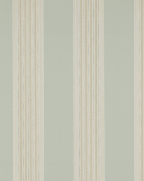 Tealby Stripe Aqua/Beige – Tapete von Colefax and Fowler