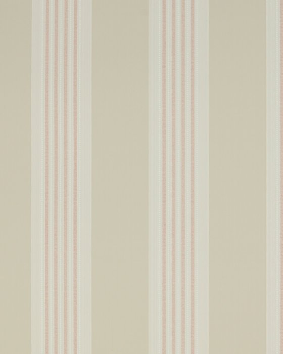 Tealby Stripe Cream/Pink – Tapete von Colefax and Fowler