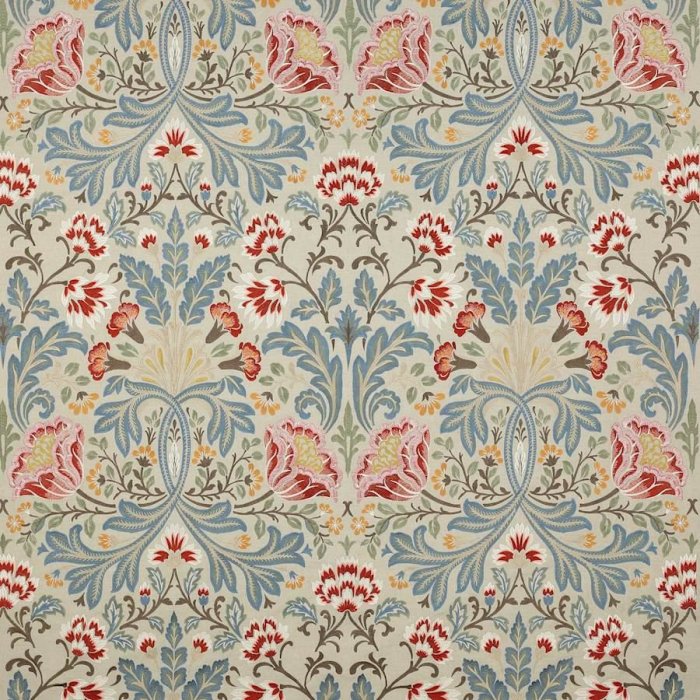 Acantha Tomato/Blue – Stoff von Colefax and Fowler