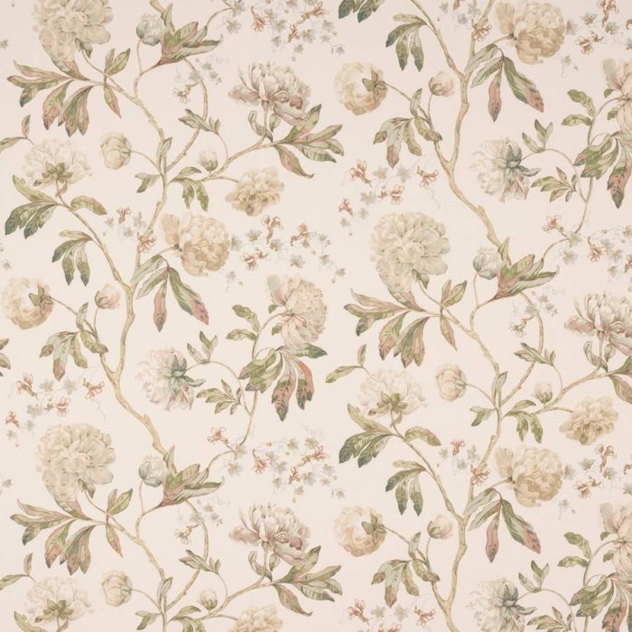 Alloway Ivory/Green – Stoff von Colefax and Fowler