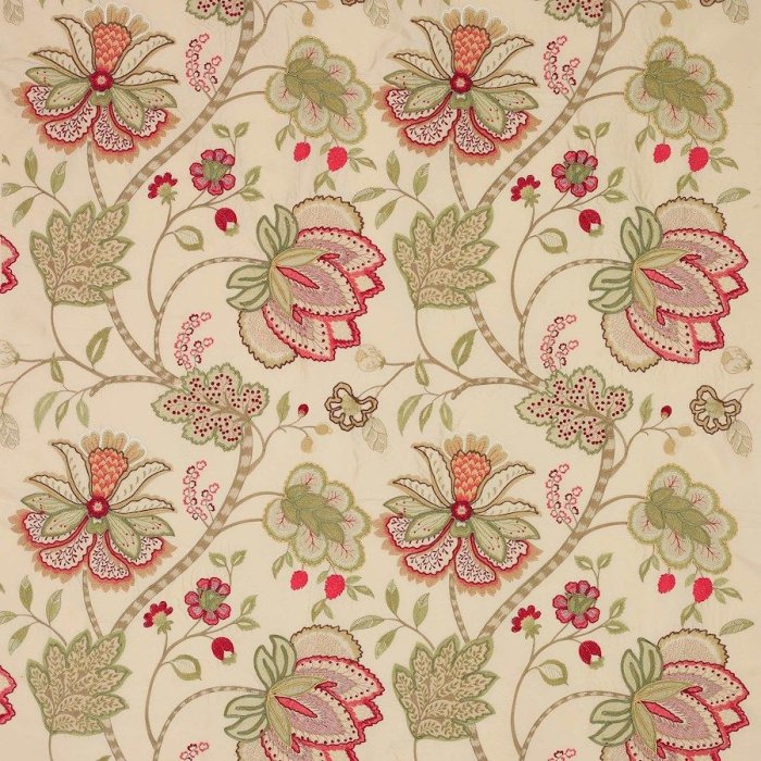 Baptista Silk Pink/Green – Stoff von Colefax and Fowler