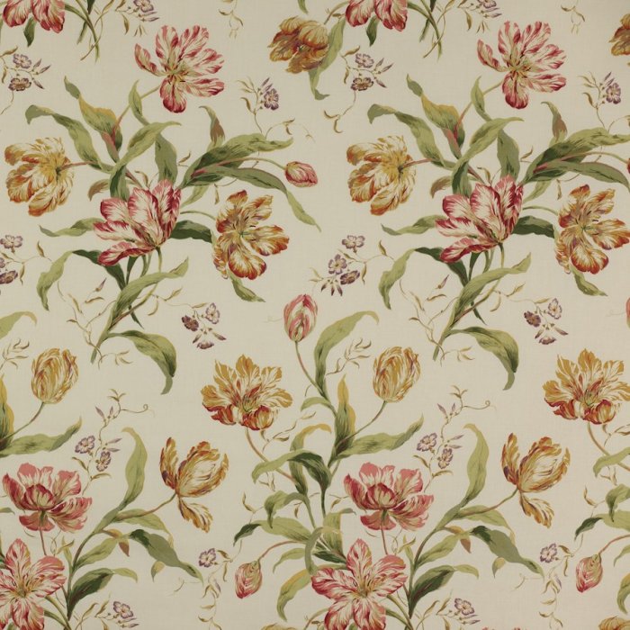 Delft Tulips Chintz von Colefax and Fowler in Pink/Ochre