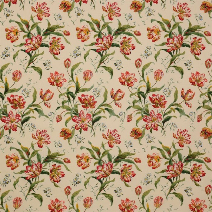 Delft Tulips Leinen von Colefax and Fowler in Pink/Green