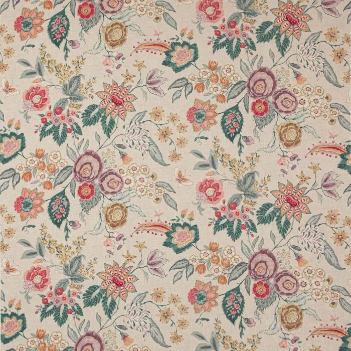 Emmeline Red/Teal – Stoff von Colefax and Fowler
