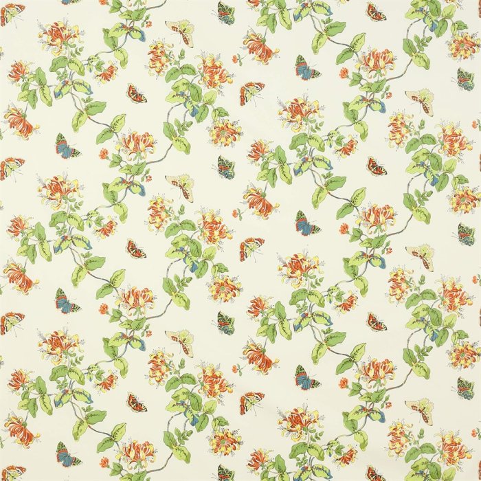 Honeysuckle Blockprint von Colefax and Fowler in Yellow/Orange